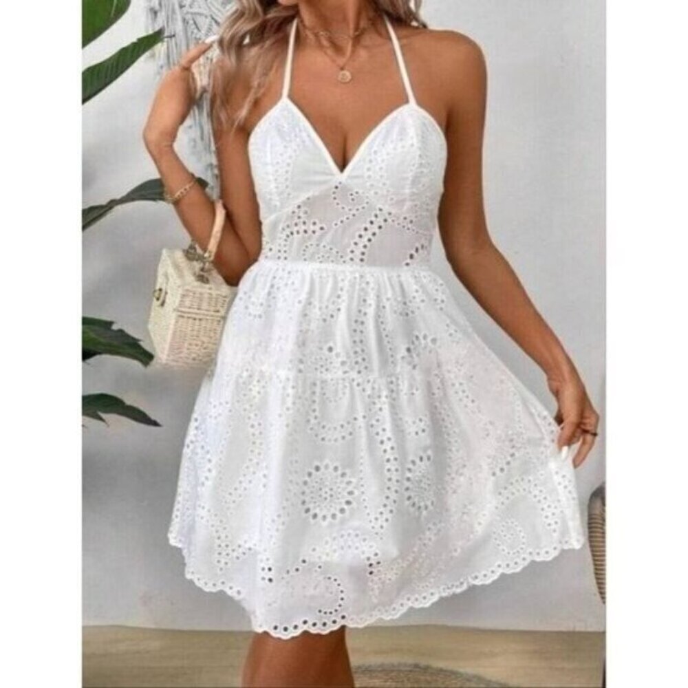 Beautiful Embroidery Floral Strap Dress